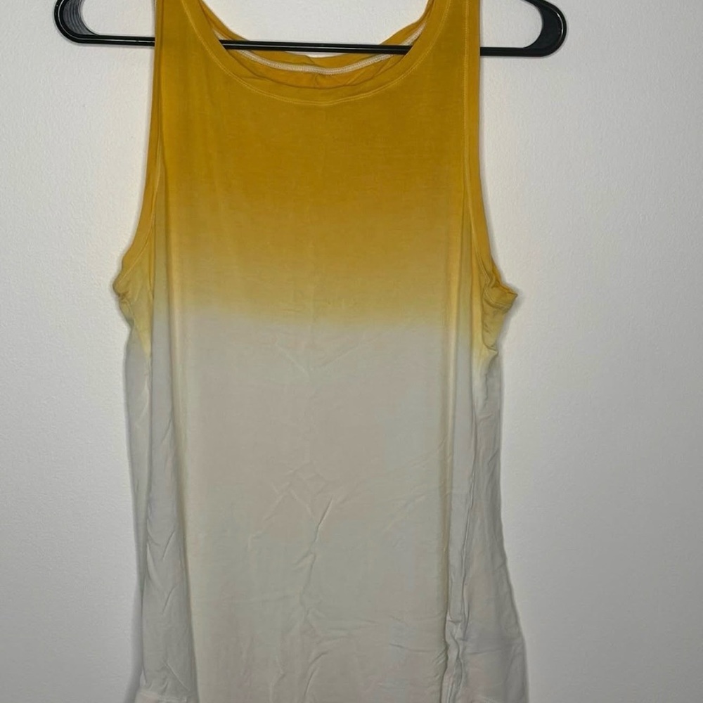 American Eagle Yellow and White Ombré Tank Top